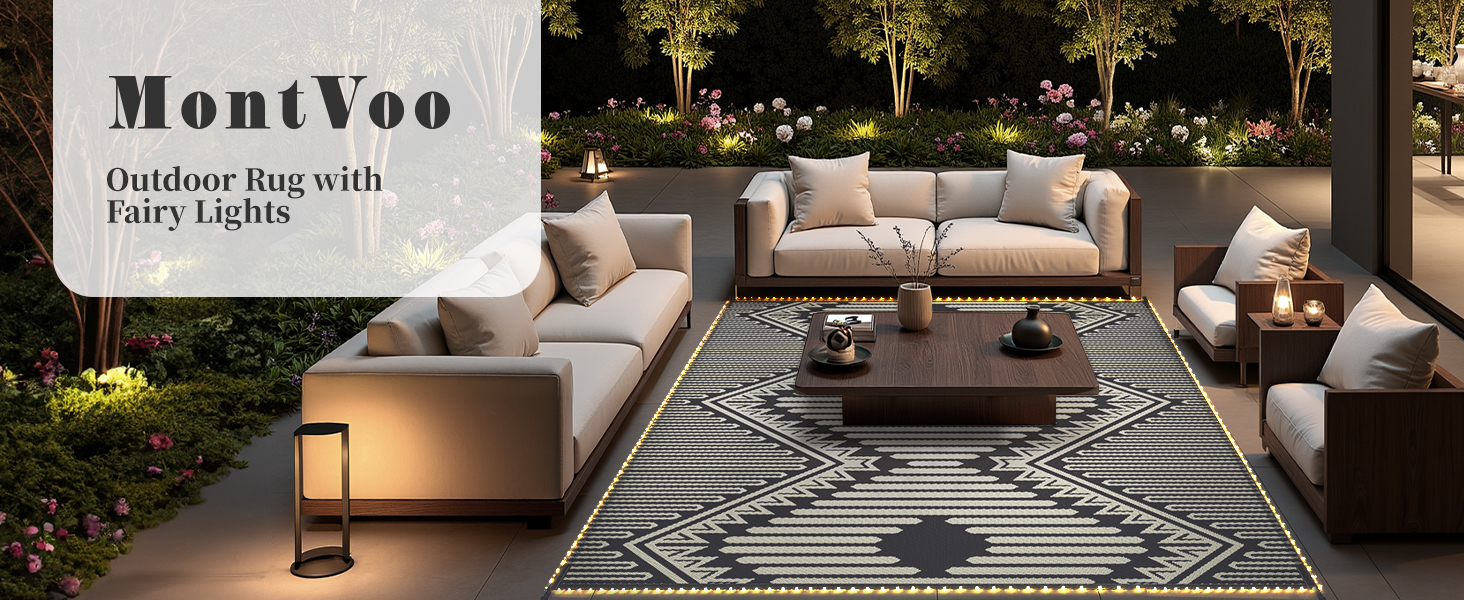 Outdoor Rug with Led String Strip Light Outdoor Patio Rug 6x9 8x10 Outdoor Plastic Straw Rug