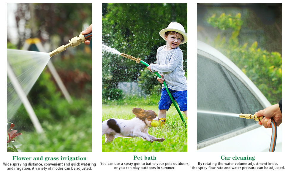 Nozzles Hose Pipe Spray Gun Suitable for 1/2" Hose Pipe for Gardening 