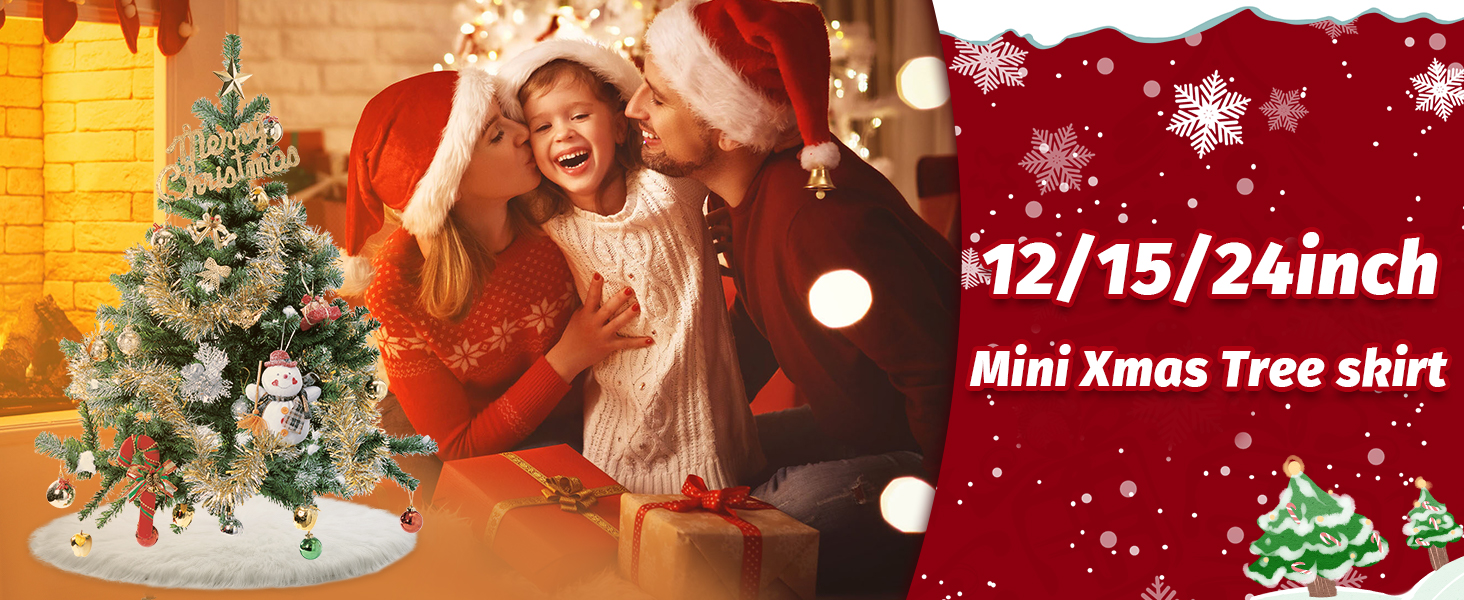 iMucci 24inch Mini Tree Skirt Small Christmas Tree Skirt