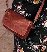 Leather Wallet for Women - Washed Leather Crossbody RFID Blocking Credit Card Holder Travel Shoul...