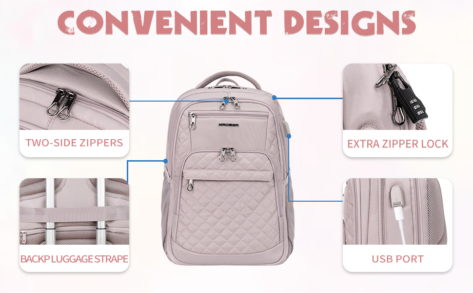 KROSER Travel Laptop Backpack 17 Inch Large Computer