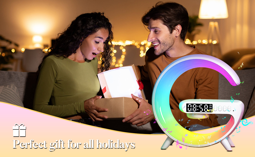 Atmosphere Lamp with Bluetooth Speaker Alarm Clock 