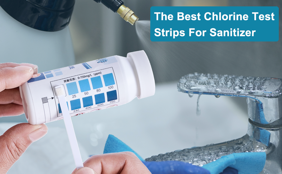 SuperCheck Chlorine Test Strips, 0750 ppm, 50 Count, Chlorine Test