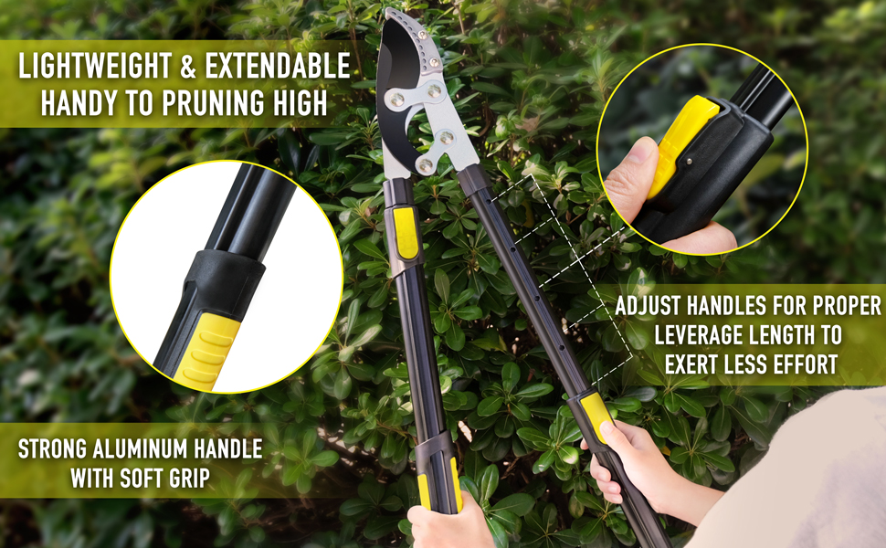 Jardineer Telescopic Tree Loppers for Gardening, Extendable Garden