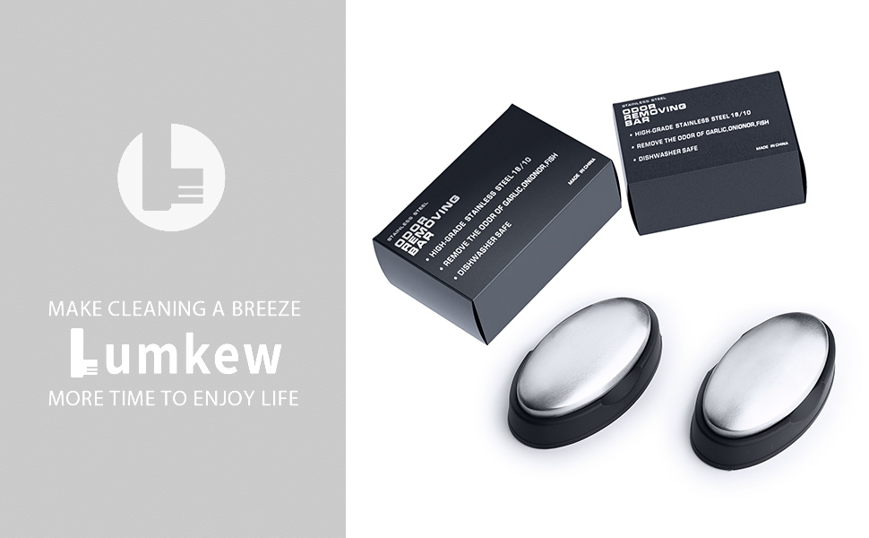 Lumkew Stainless Steel Soap Bar, Hands Odor Remover Eliminator with Draining Tray