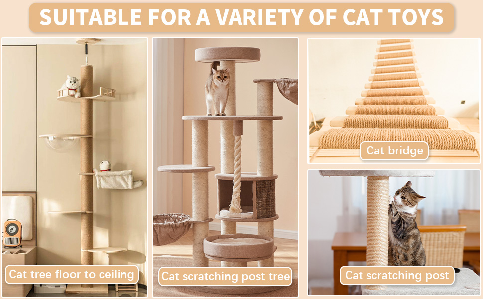 Cat Scratcher Replacement Rope KDAOQN 1/4 inch Natural Hemp Rope, Rope for Cat