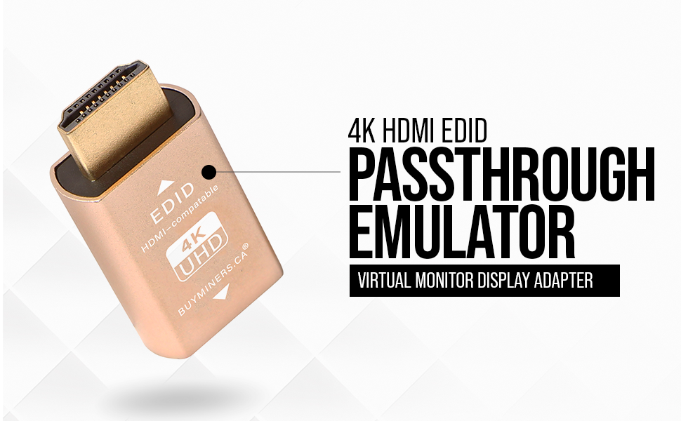 BUYMINERS.CA 4K HDMI EDID Emulator Passthrough Dummy Plug