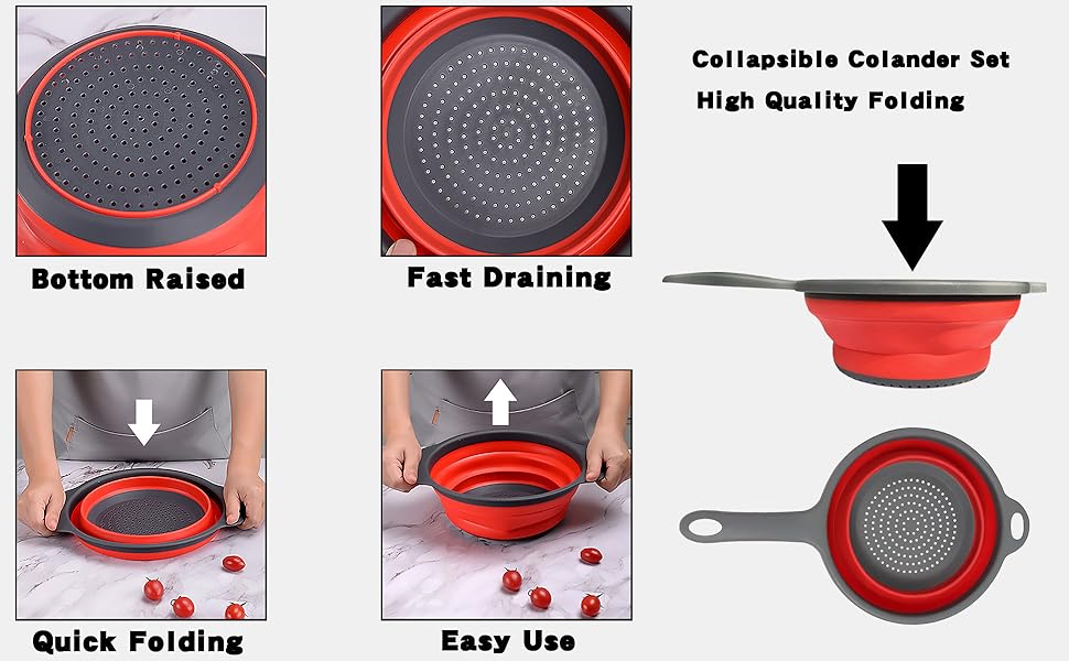 Round Collapsible Colander Set