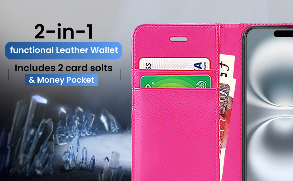 DNTechnology for iPhone 16 Plus Case Flip Leather Wallet Book Stand