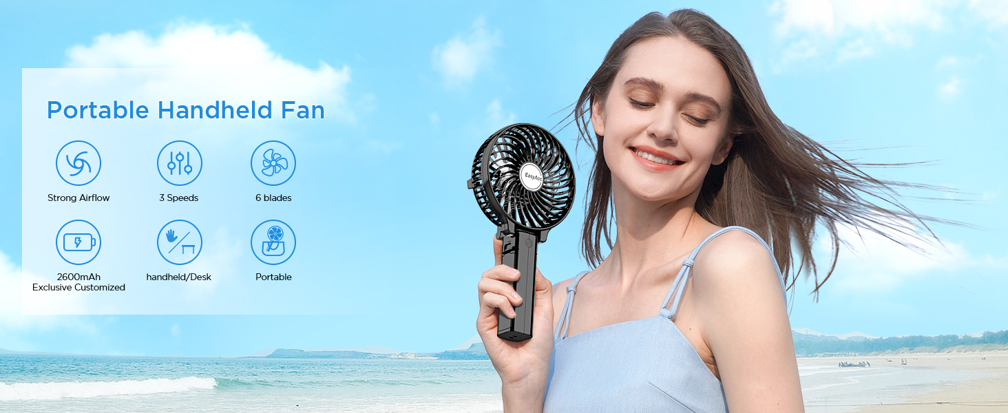 Handheld Fan, EasyAcc Personal Fan MINI USB Fan Desk Fan Small Portable