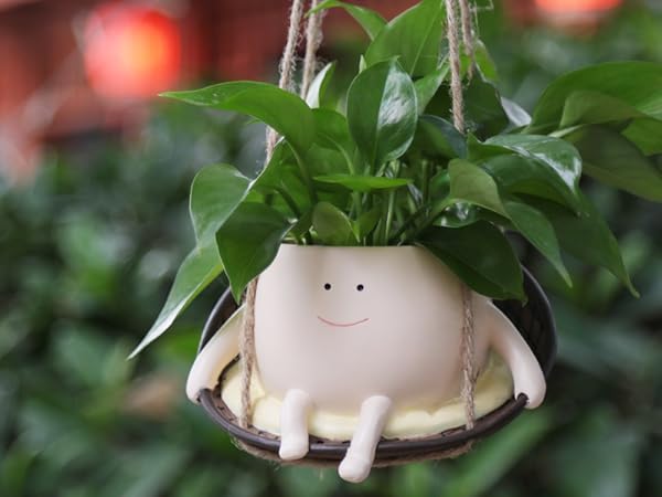 Amazon.com: NINIPAPA Hanging Swing Chair Planter Pot Smile