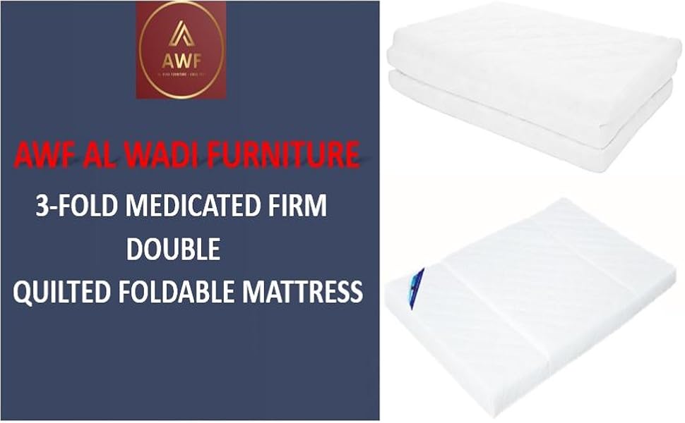Tri Fold Medicated Double Foldable Mattress Multi purpose 