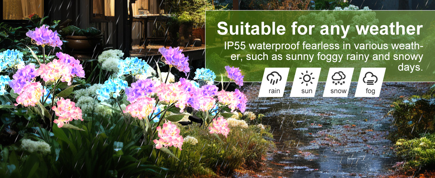 Solar Hydrangea Flower Lights
