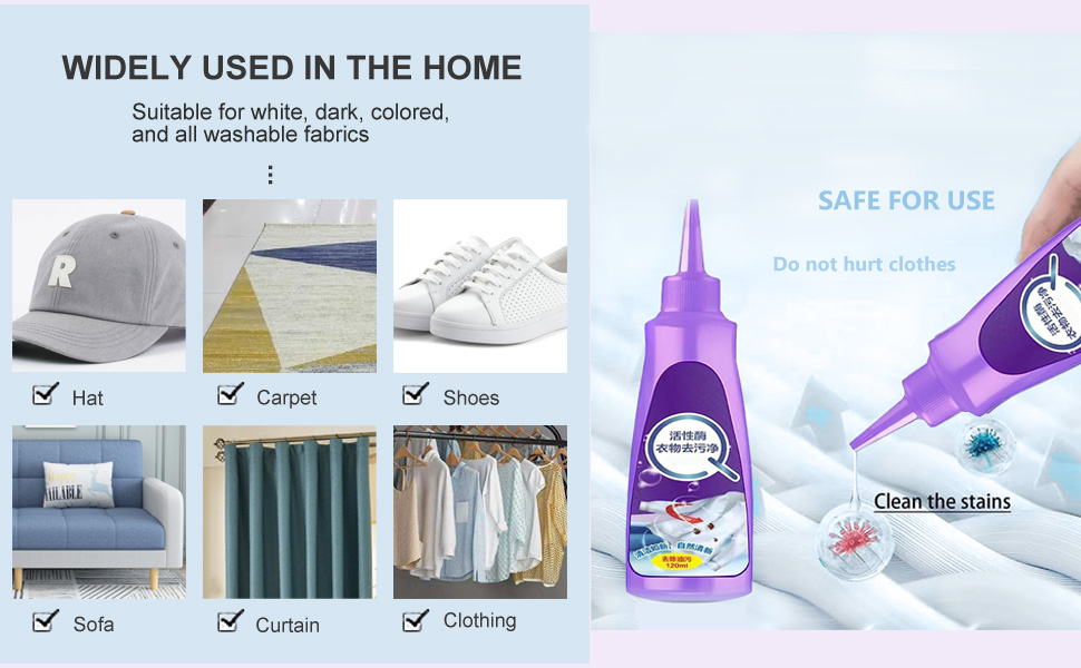 2PCS Active Enzyme Laundry Stain Remover White Shirt