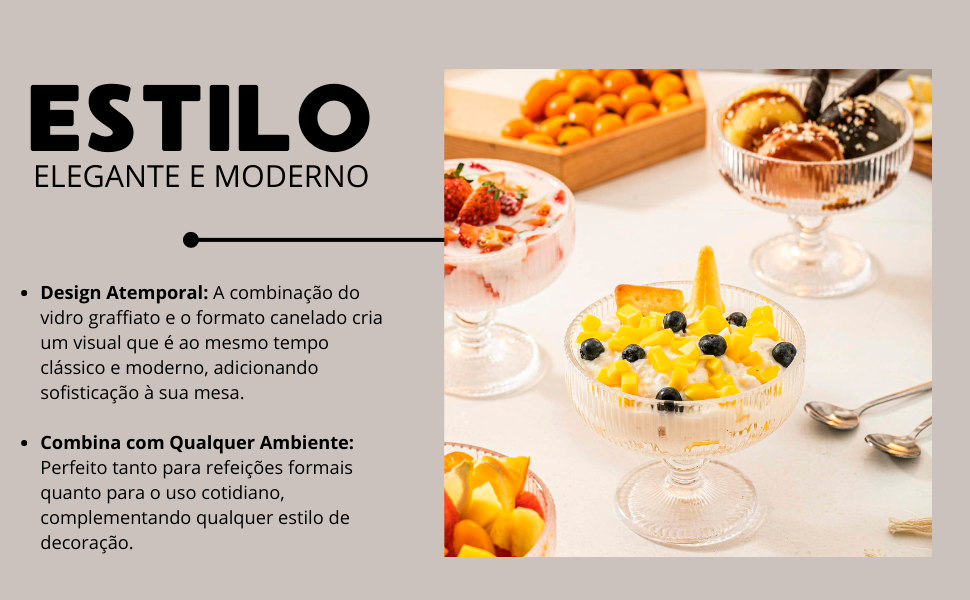 Taças com doces