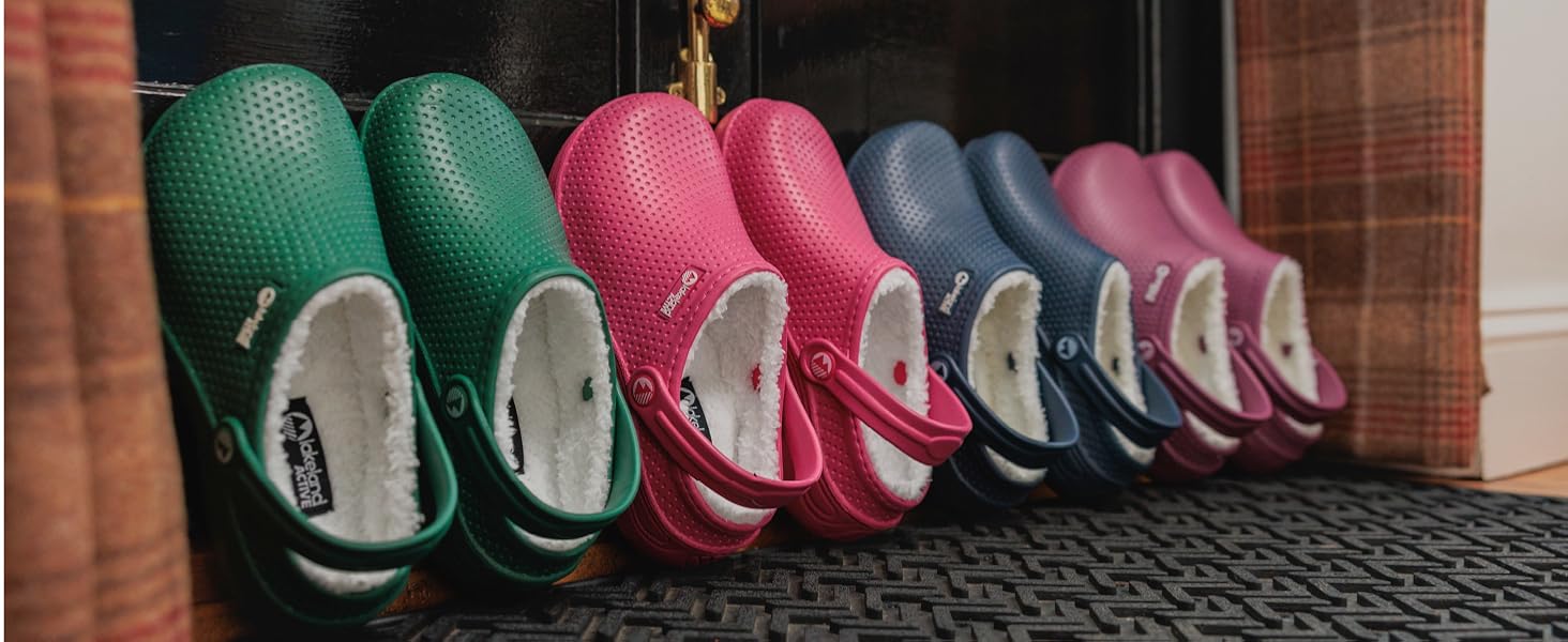 Womens ladies garden clogs lined fluffy warm waterproof fleece thermal winter garden shoes