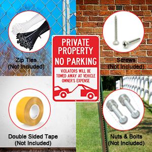 Private Property No Parking - Violators Will Be Towed Away at Vehicle Owner's Expense Sign