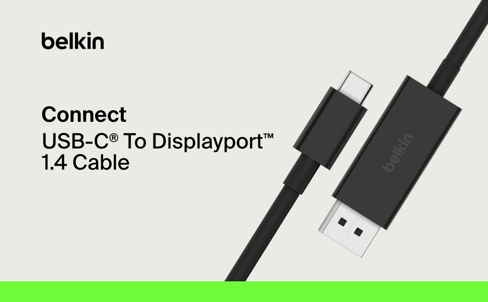 Belkin connect USB-C to Displayport 1.4 cable