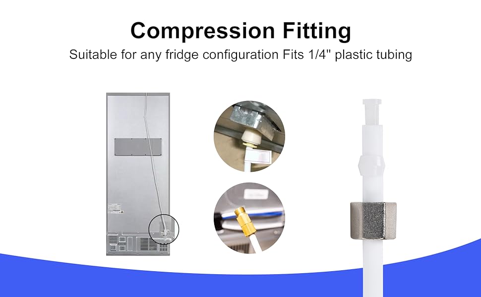 Refrigerator Water Line Kit, CGELE Ice Maker Water Line Kit with 1/4