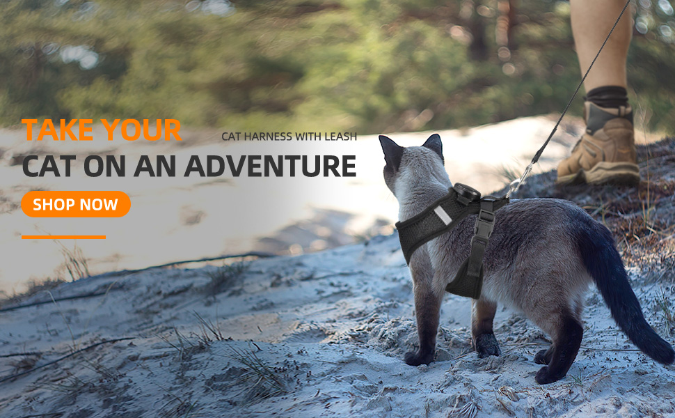 Pet Supplies AirTag Cat Harness and Leash for Walking, Integrated Cat