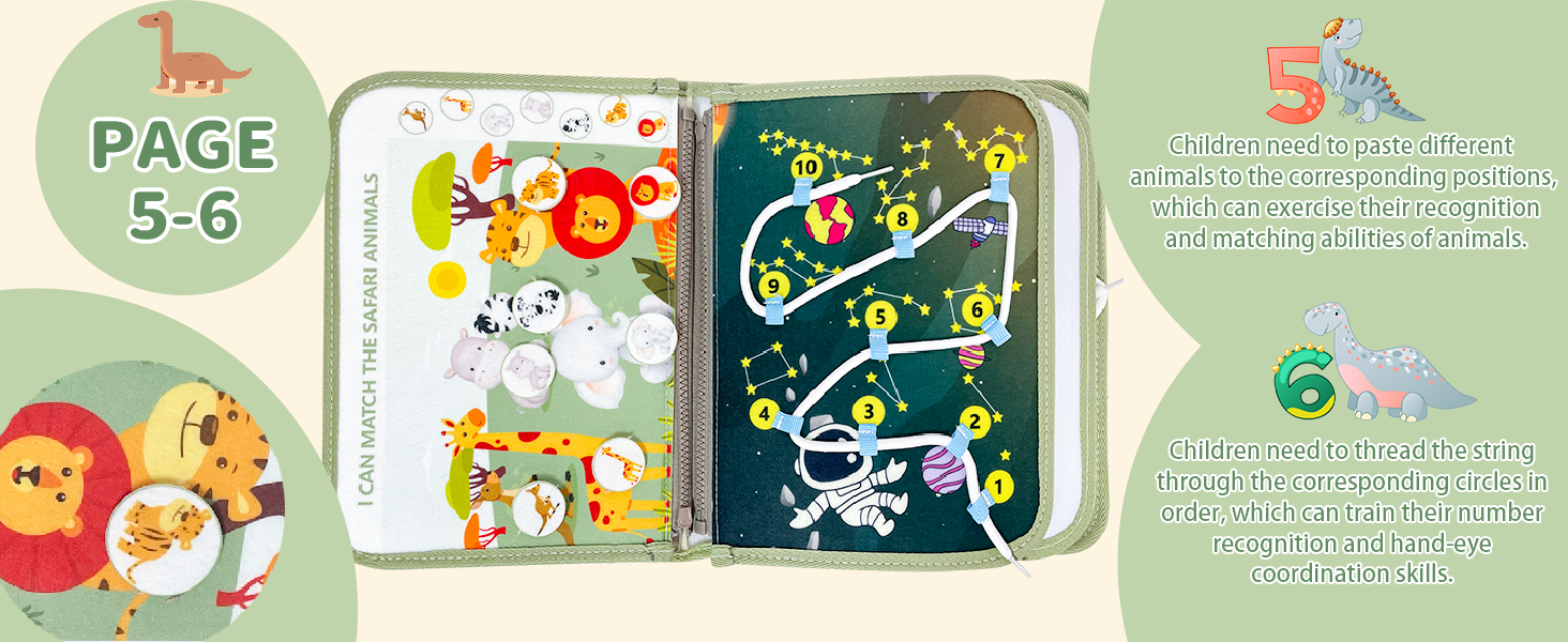 Busy Board, Montessori Spielzeug 1 2 3 4 Jahre, 9 in 1 Dinosaurier