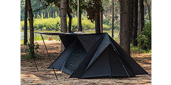 STOVEHUT Black Lightweight Shelter with Two Tarp Poles and Two Tent Poles