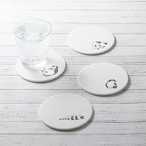 Amazon｜アンドエヌイー(&NE) 陶器珪藻土コースター neko