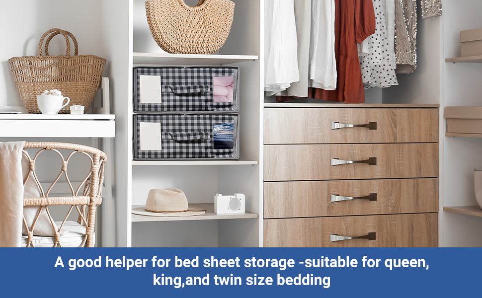 Foldable Bed Sheet Organizers and Storage 2 Pack Sheet Folder Organizer for Linen