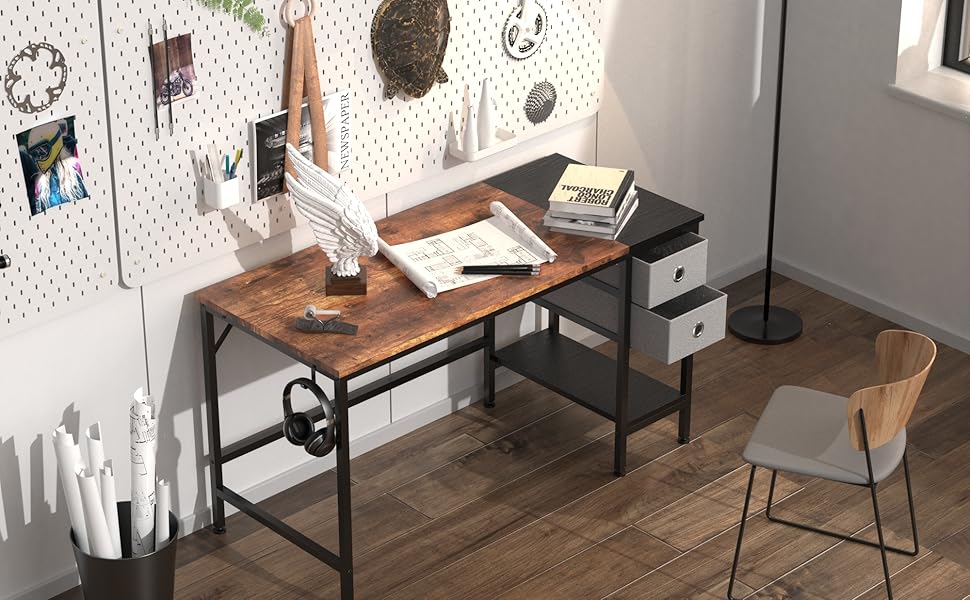 Office Desk, Computer Desk with Drawers 40" Study Writing