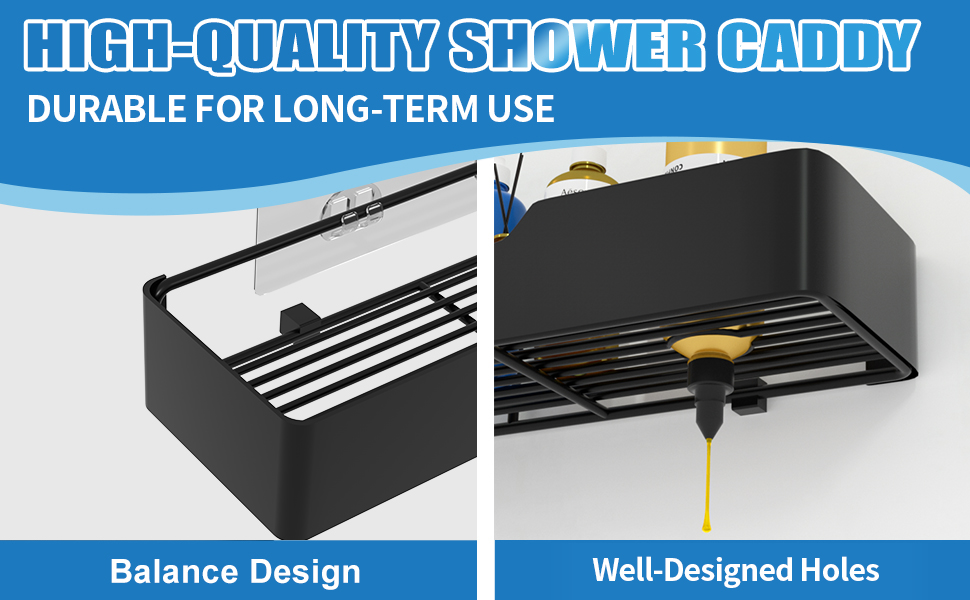 Hoenart Large Shower Caddy, 4 Pack Adhesive Shower Caddy