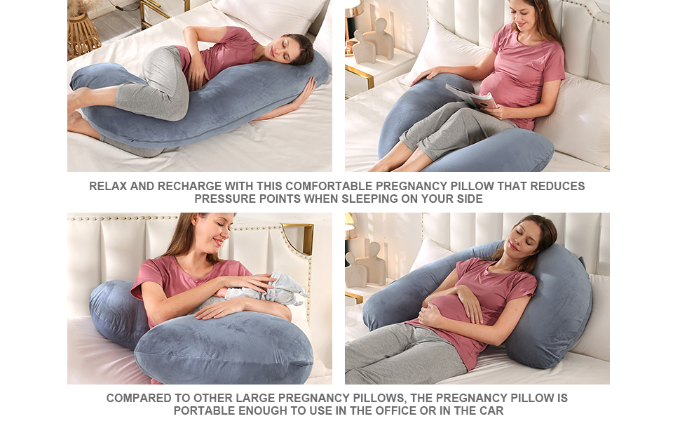 Pregnancy Pillow for Sleeping, J Shape Comfort Velvet Maternity & Body