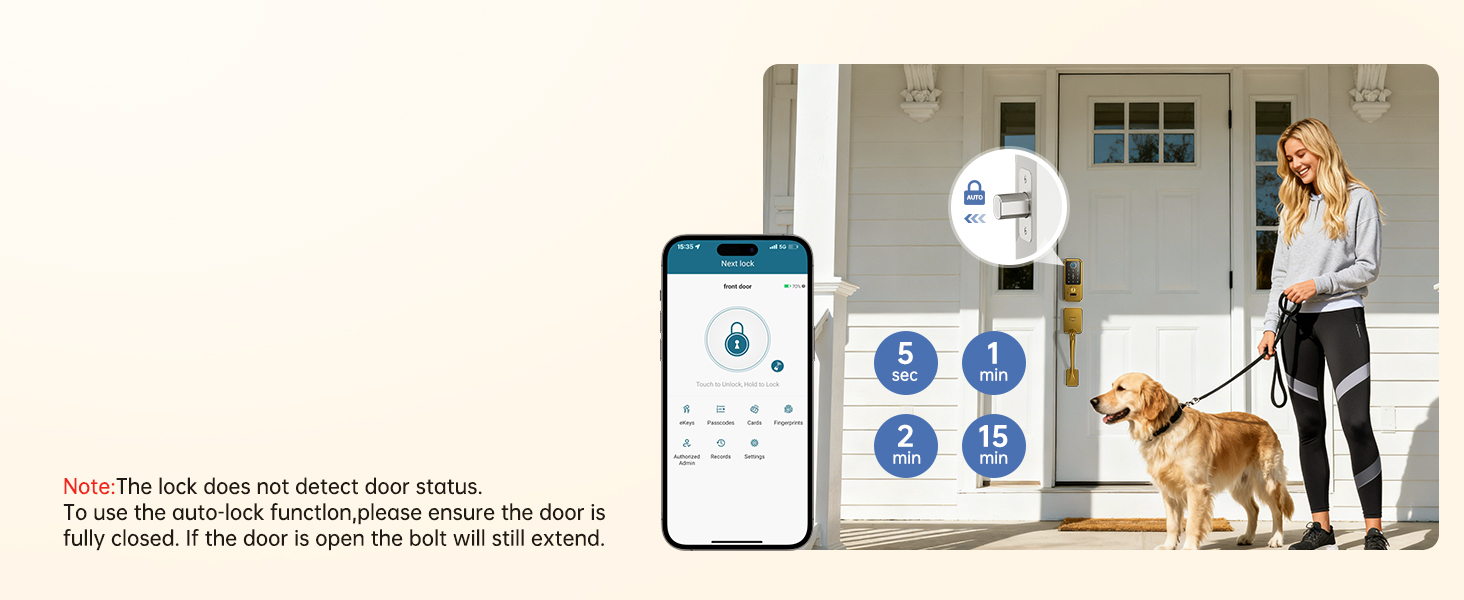 gold door lock with auto-lock