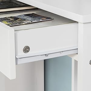 SoBuy Wood White Home Office Kids Table Computer Desk With Drawer,FWT43-W 14 FWT43-W