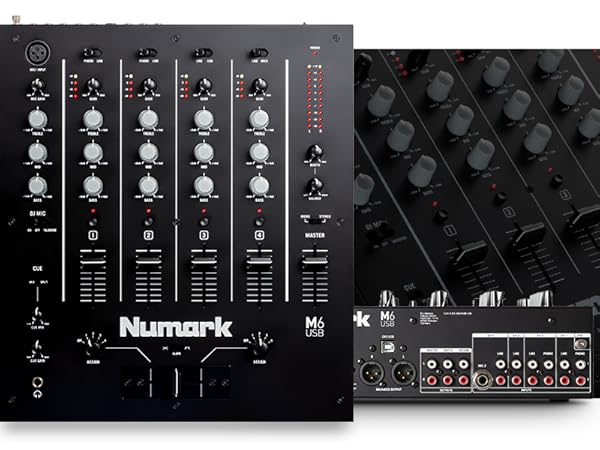 Numark M6 USB - 4-Channel DJ Mixer with Built-In Audio