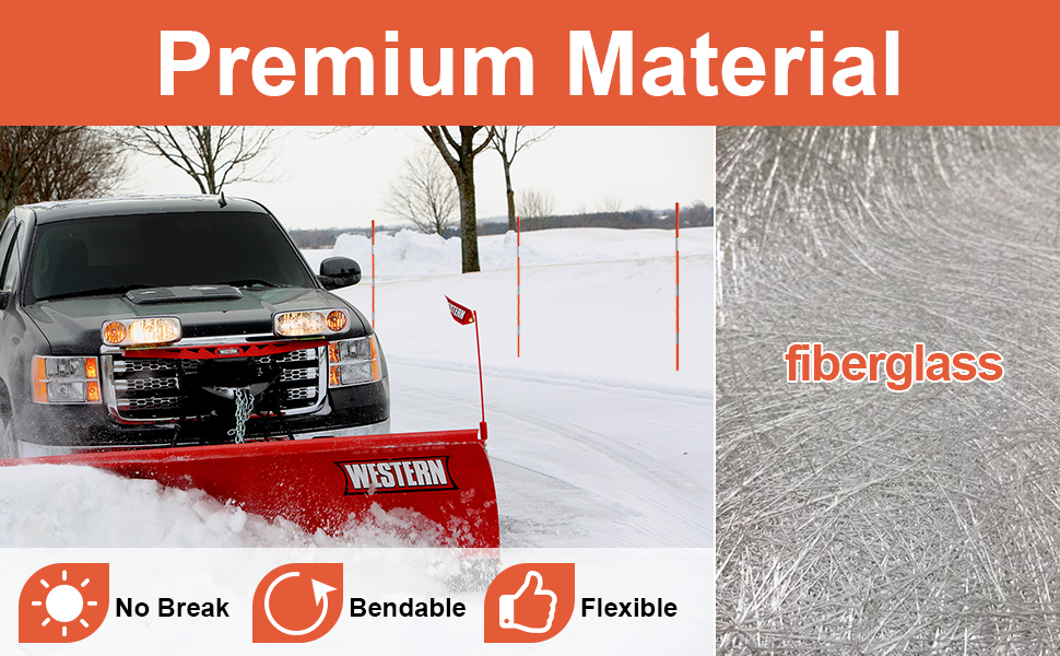 Reflective Driveway Markers for Snow Plowing 48 Inch