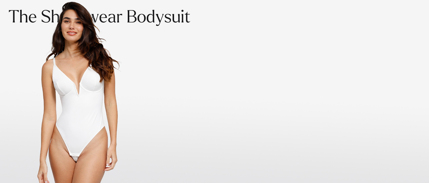 Backless Deep V Neck Shapewear Bodysuit 