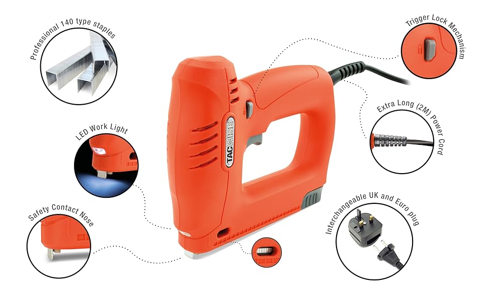 Tacwise 1703 140EL Pro Electric Staple/Brad Nail Gun Kit with 5,000