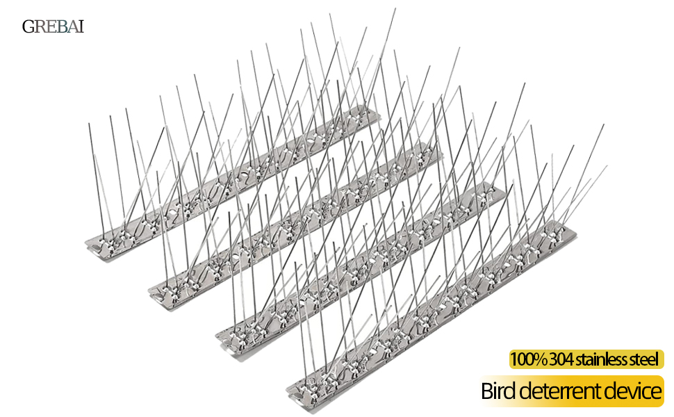 GREBAI Bird Spikes for Pigeons Small Birds,Stainless Steel