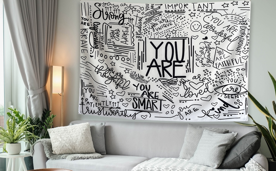 KJHL Black and White Inspirational Quote You Are Wall
