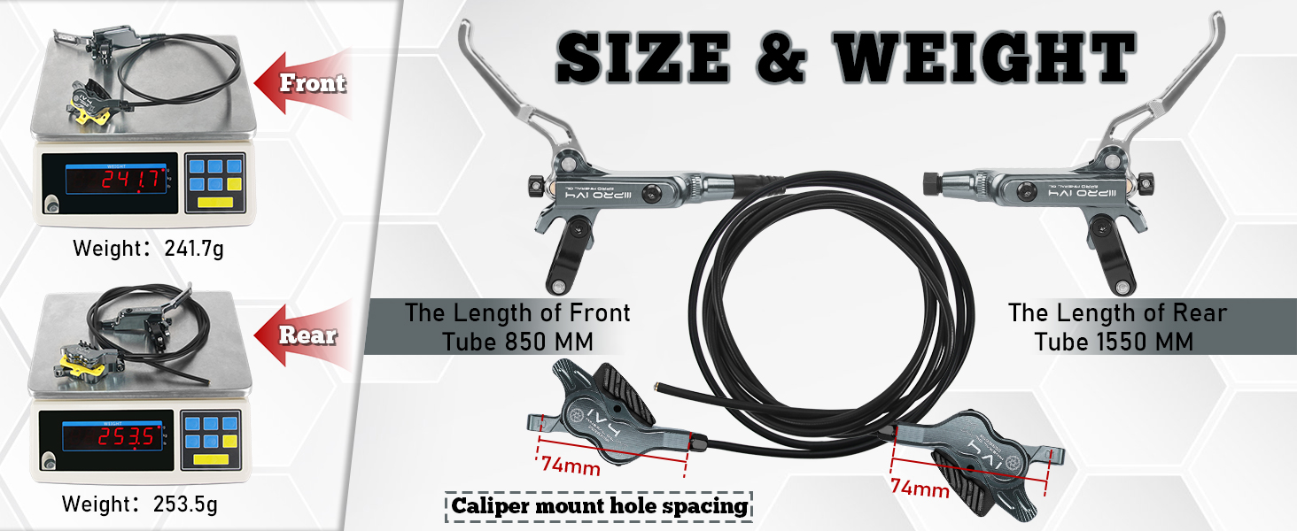 IIIPRO IV4 brake size and weight