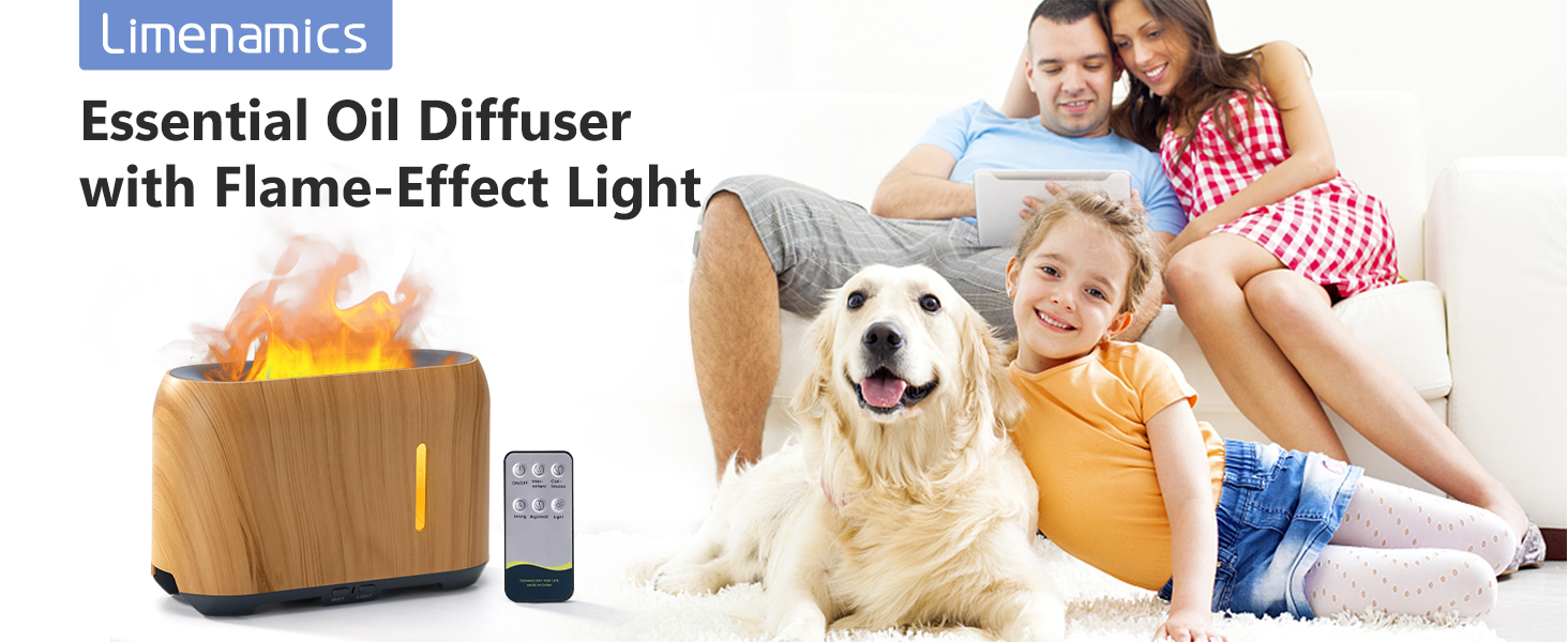 Flame Oil Diffuser,Upgraded 7 Color FlameEffect Light Aromatherapy