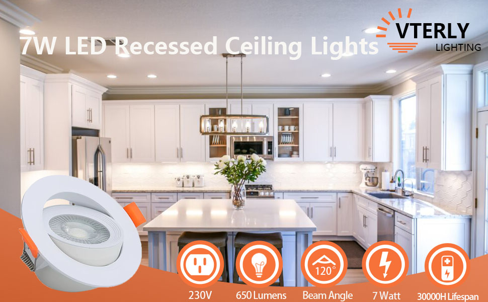 Vlio 20 Stuks Led Inbouwspots 5W - Draaibare Plafondspots Warm Wit 3000K