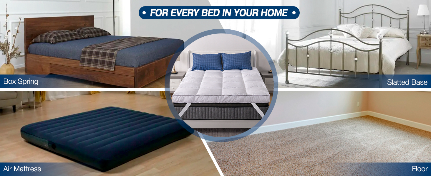 Mattress Topper King Size Cooling Plush Pillow Top Mattress