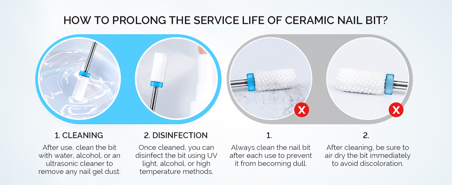 Ceramic Nail Drill Bits Set 4pcs