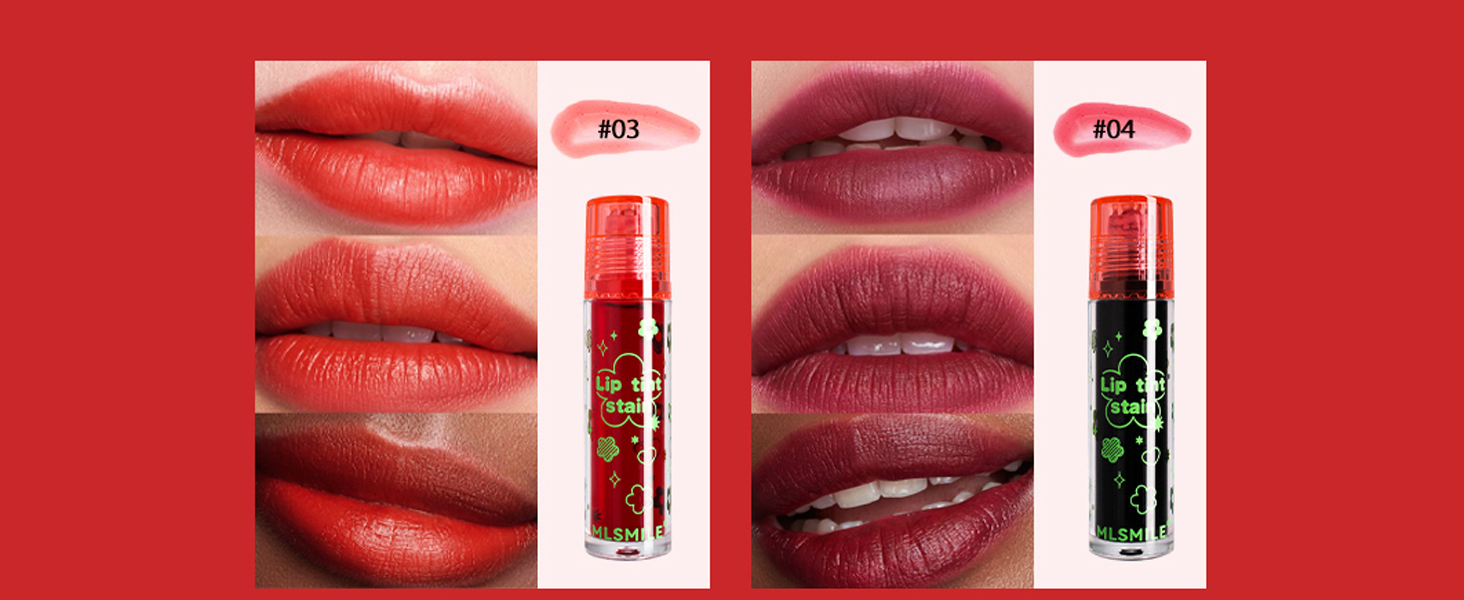  Long Lasting Gloss Lip Tint Stain Colors Fruit Juice Lip Tint Stain waterproof Glaze Cheek Tint