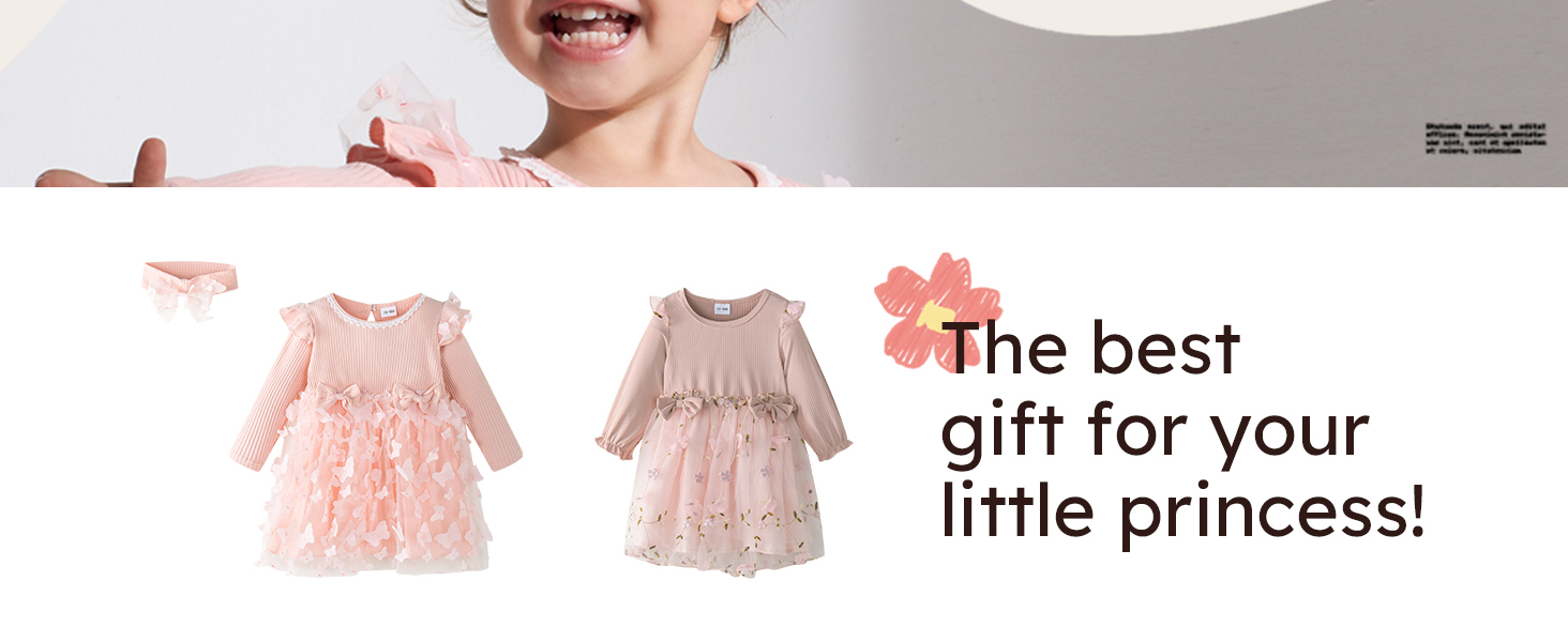 PATPAT Baby Girl Dress Long Sleeve
