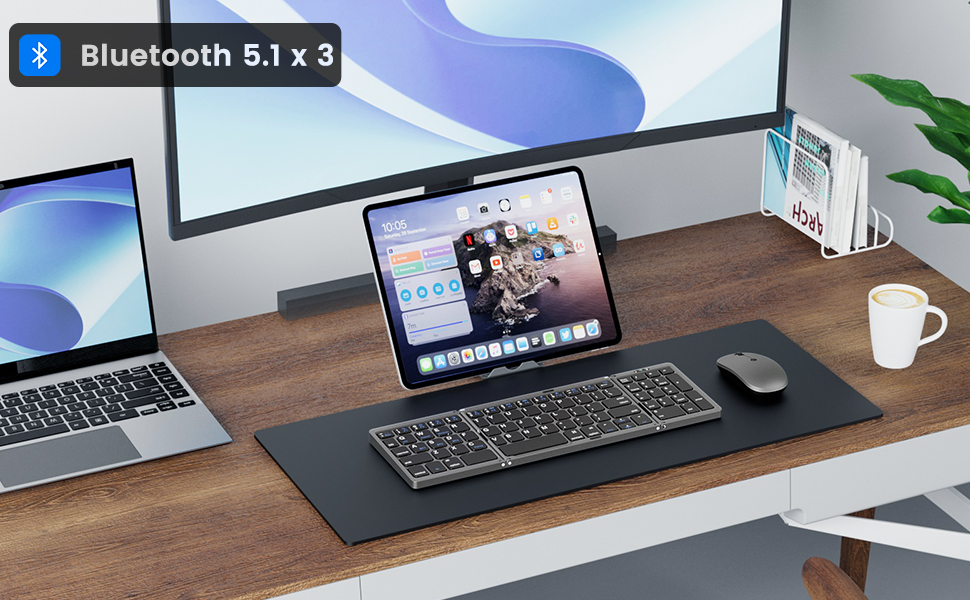 Foldable Keyboard and Mouse, Rimyet Portable Travel