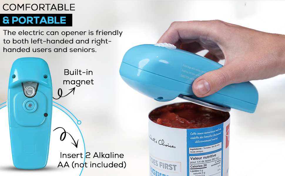 Hystrada Electric Can Opener No Sharp Edge Handheld Can