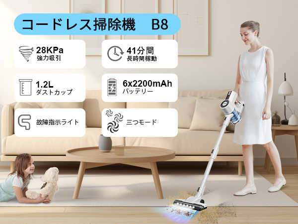 Amazon.co.jp : 掃除機 コードレス 28000pa強力吸引 軽量
