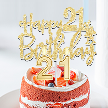 21st Birthday Cake Topper and Candles